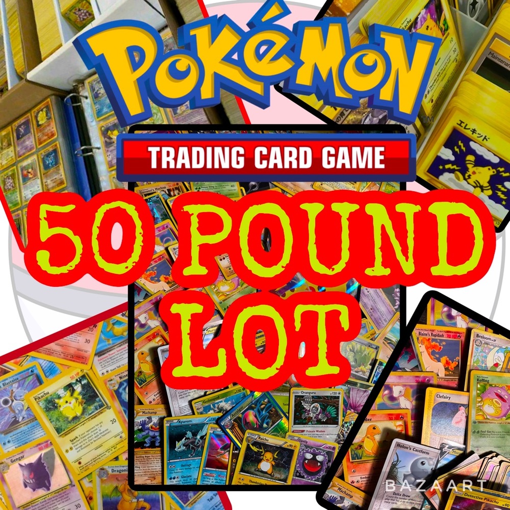 50 POUNDS OF UNSORTED POKÉMON CARDS VINTAGE-NEWER GUARANTEED WOTC/RARE/HOLOS
